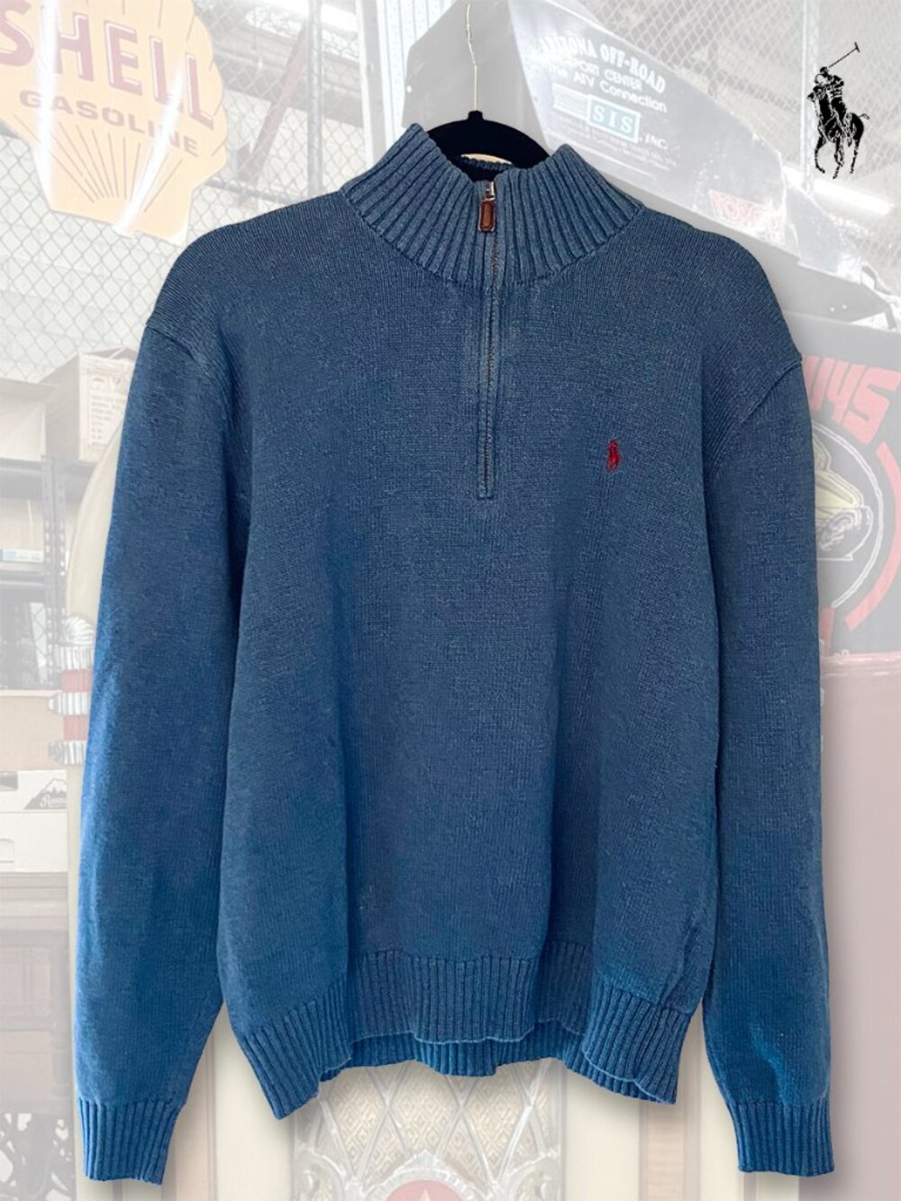 Polo Ralph Lauren Quarter-Zip Blue Sweater